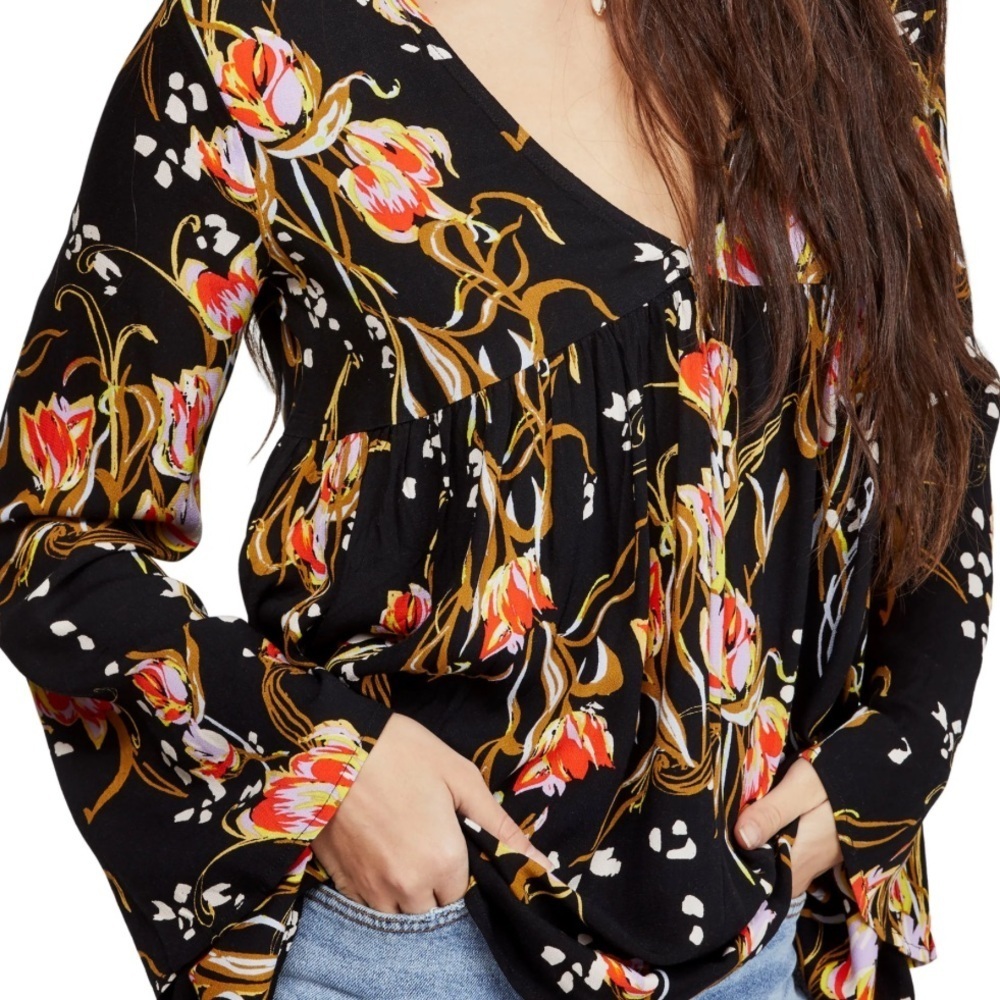 Free People Black Floral Dress - Picture 2 of 6